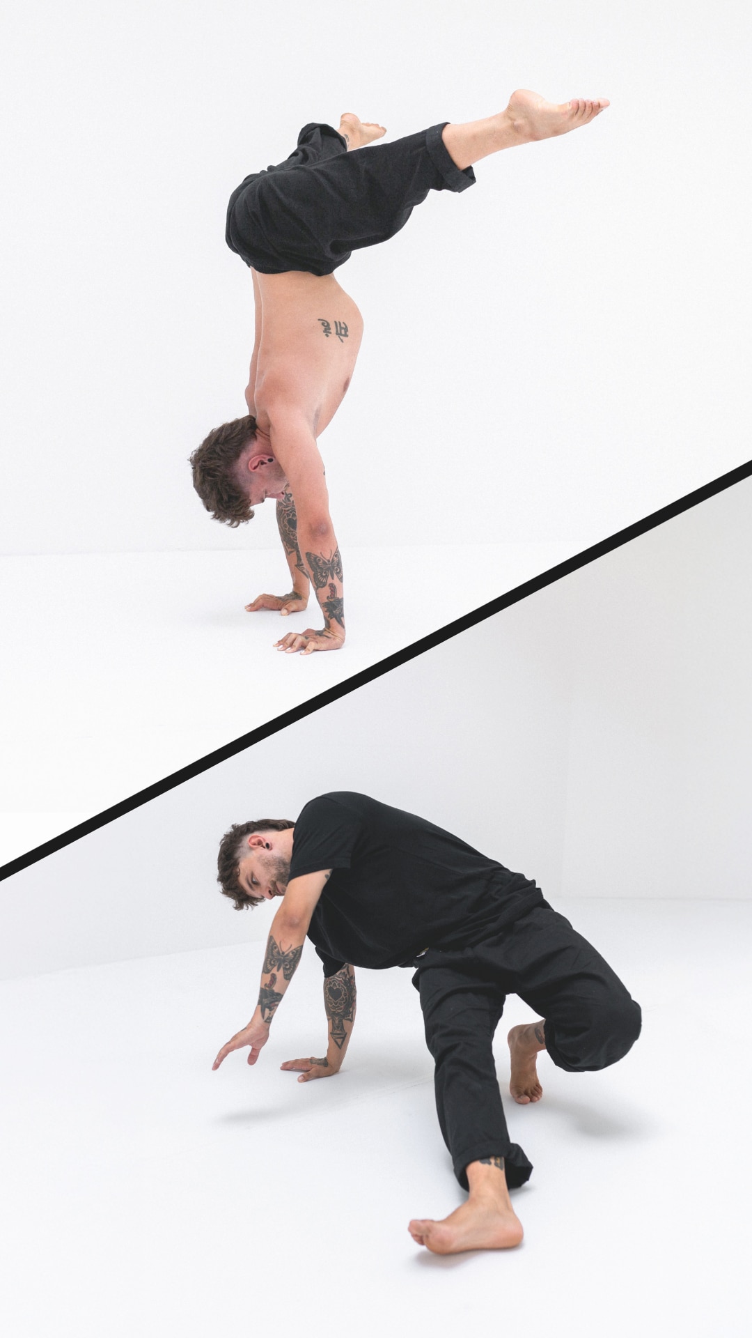 Mann führt Handstand und Movement-Übung bei einem Handstand und Movement Retreat aus